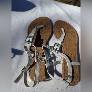 Lane Bryant Wide Width Strappy Sandals with Cork Sole